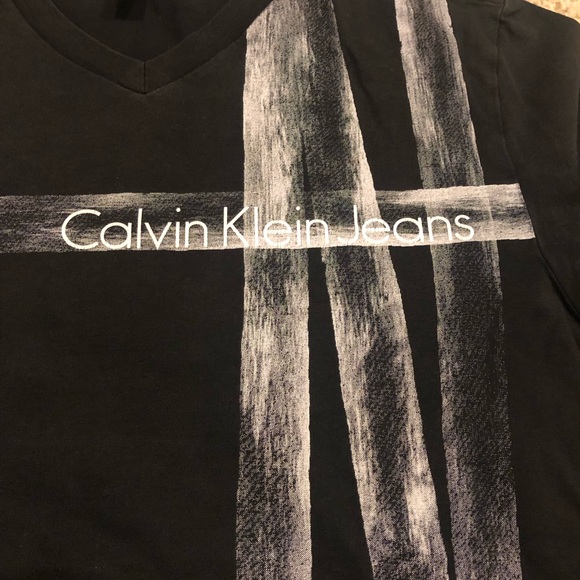 Calvin Klein Jeans black/white print t shirt - Picture 2 of 3